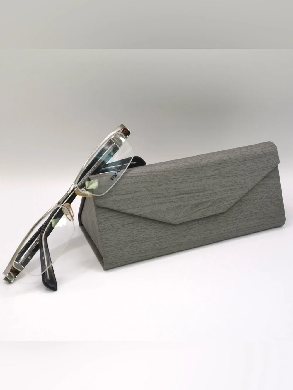 Prada Women Semi Rimless Eyeglasses | Silver & Black | Italy